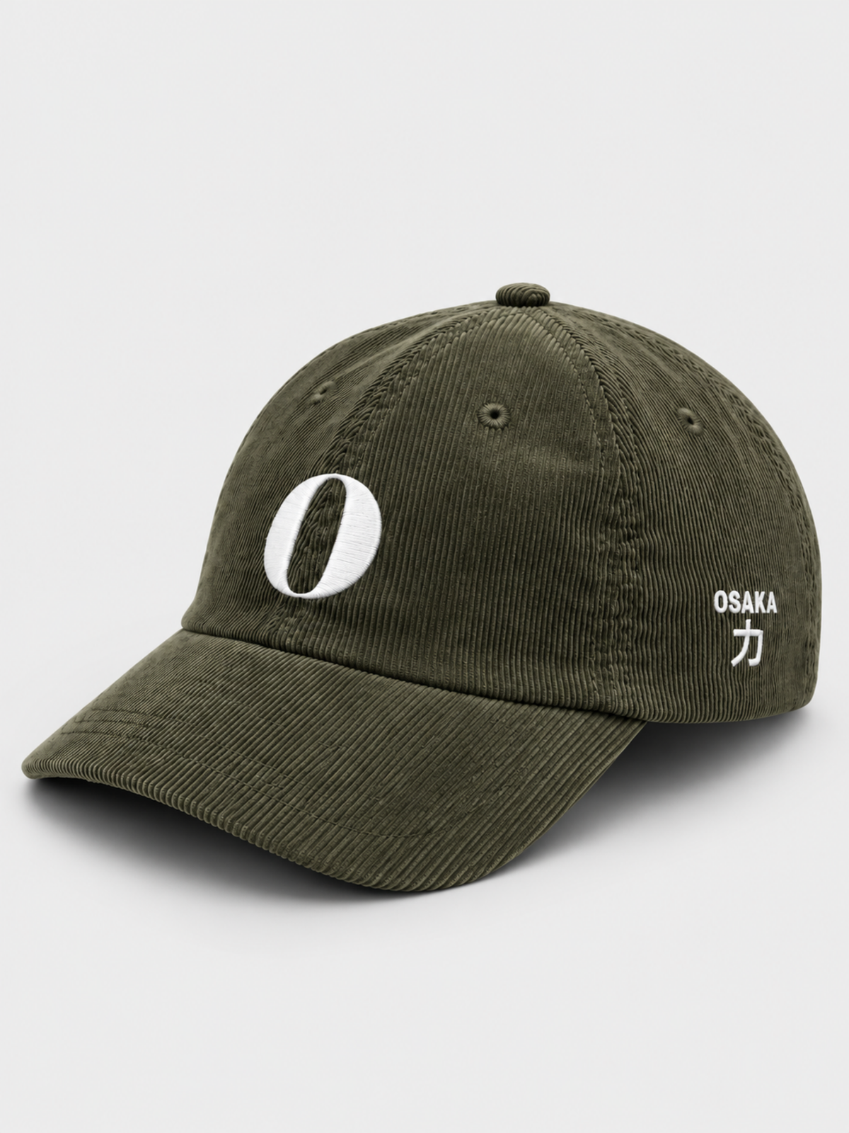 Osaka Strength 力 O Corduroy Japanese Olive Baseball Cap