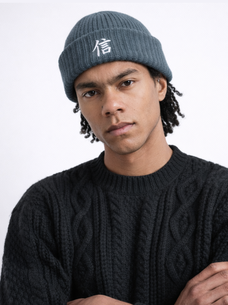 Yokohama Trust 信 - Fisherman beanie Blue