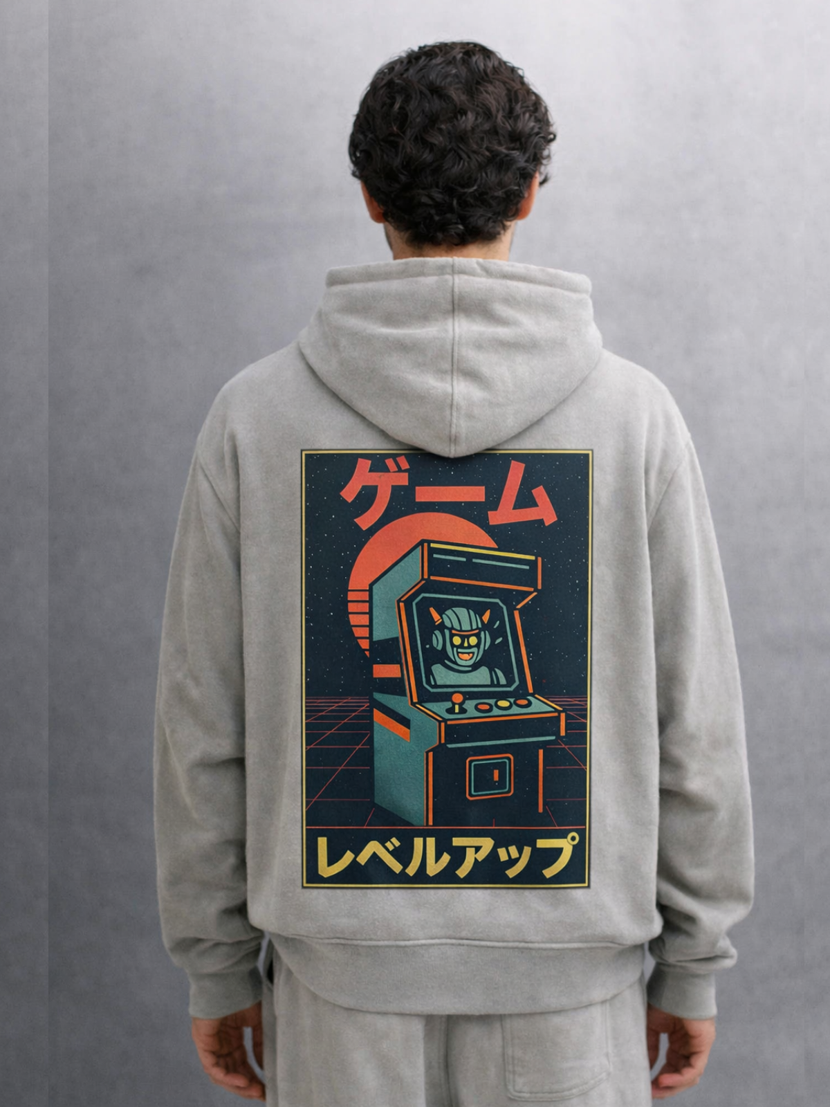 Kyoto Neon Dawn Level Up Hoodie Grey