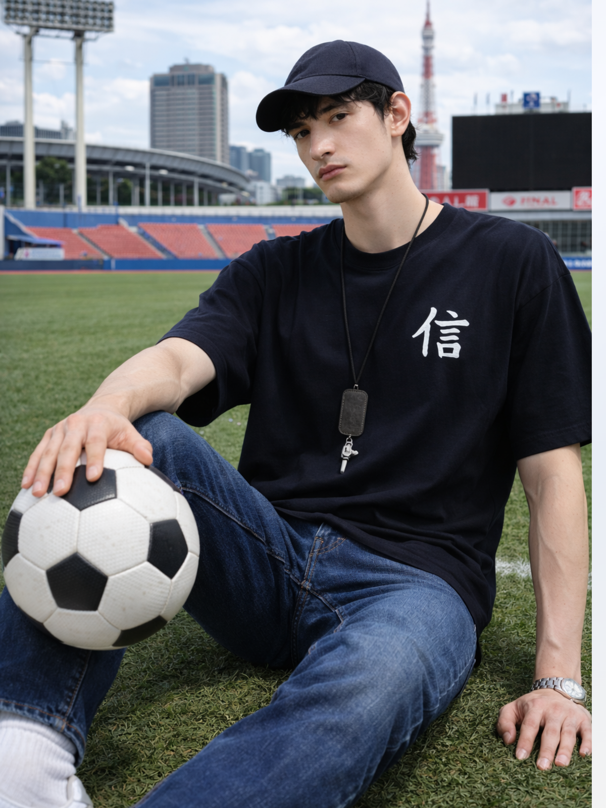 Yokohama Premium Oversized  Black Embroidered T-Shirt Trust – Trust 信 | 5C5V Japanese Streetwear
