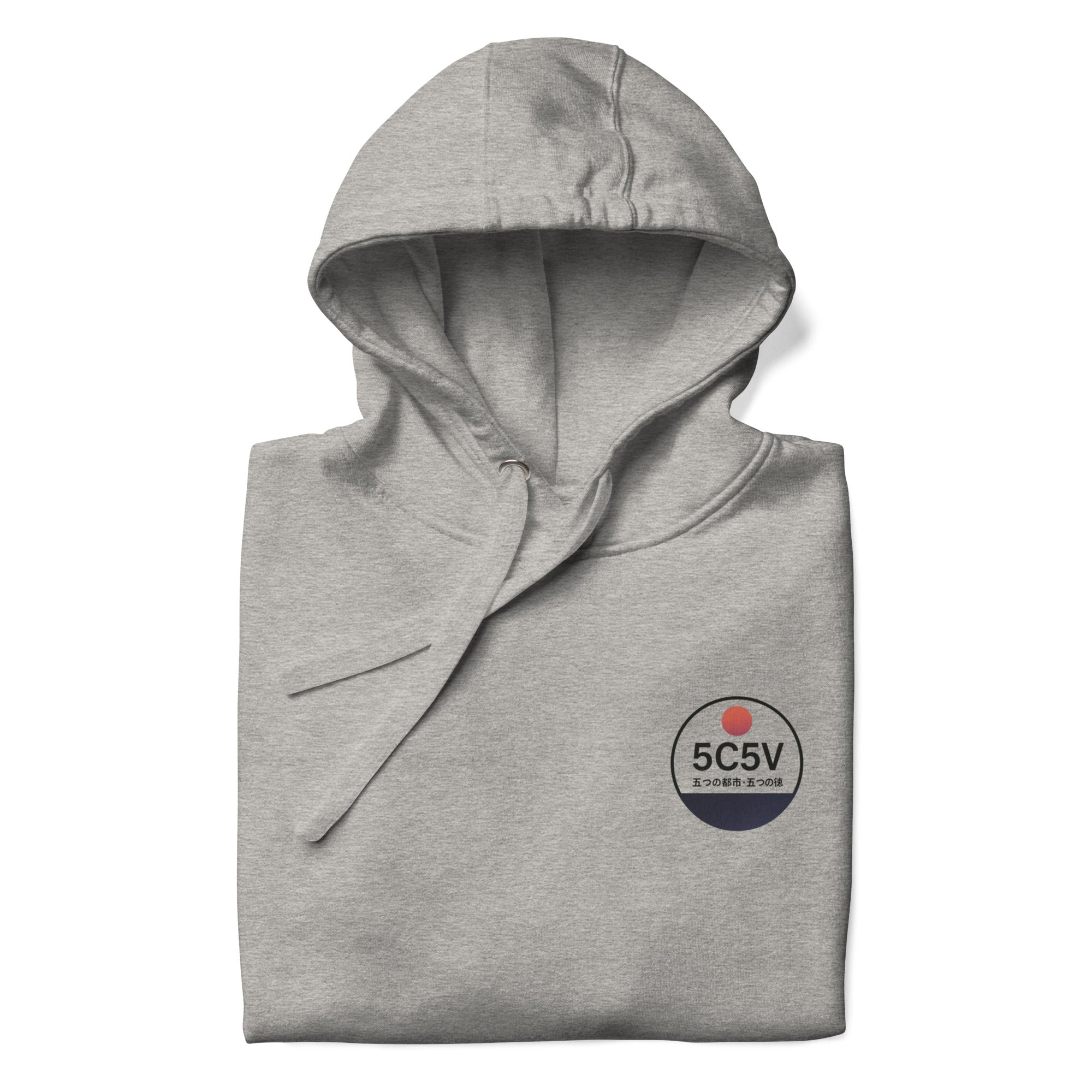 Product m“Neon Dawn Level Up Japanese minimalist streetwear hoodie — 5C5V”ockup