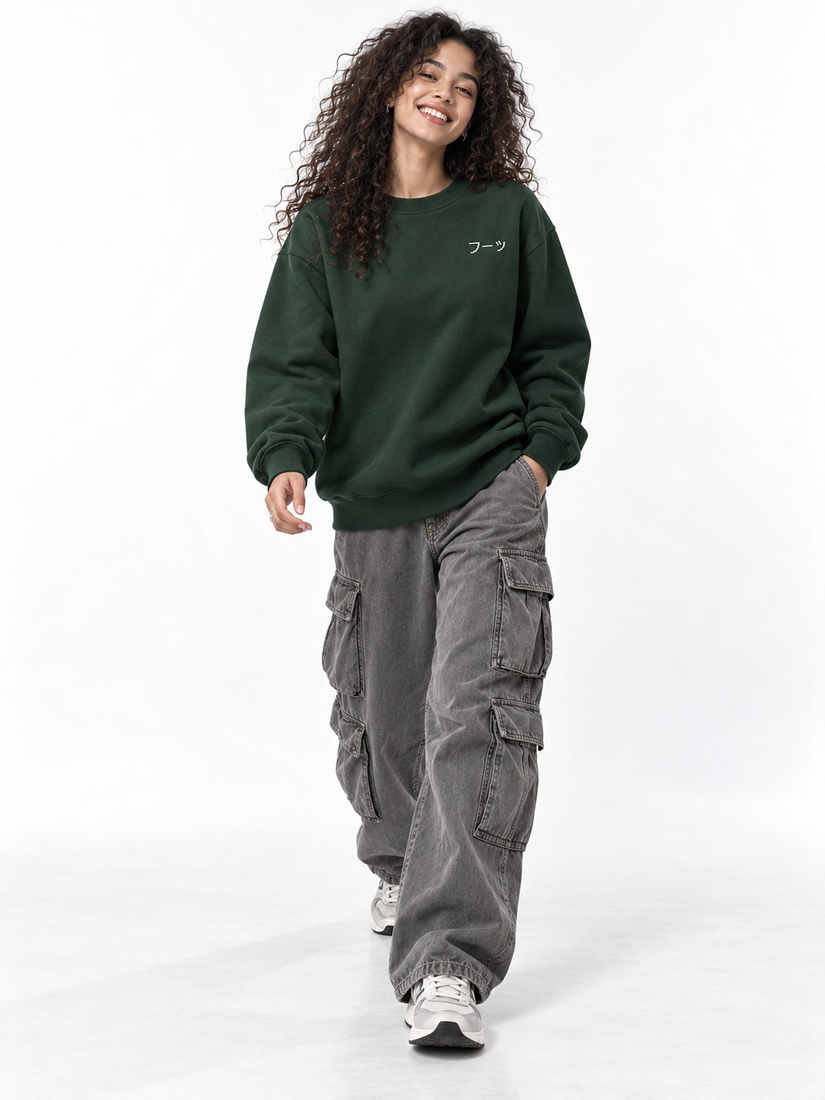 Fuu フーッ pixel cartridge sweatshirt forest by 5C5V, front view