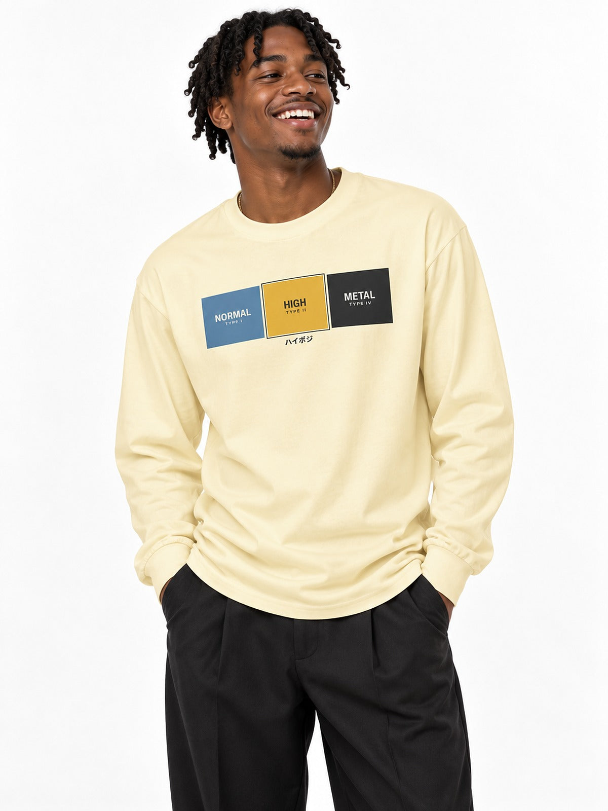 Haipoji ハイポジ Type II long sleeve butter by 5C5V, front view close-up
