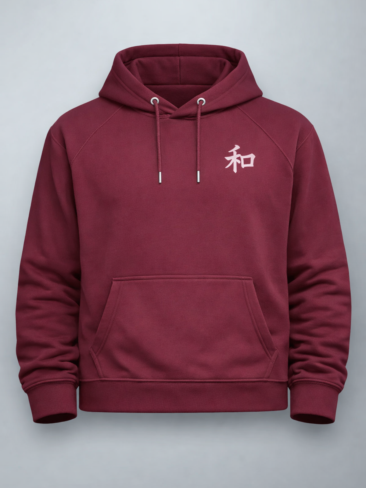 Maroon Kyoto Harmony 和 hoodie laid flat, front view