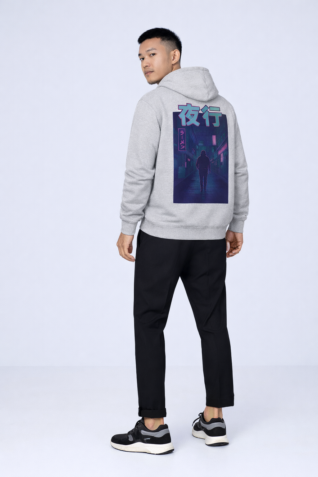 Tokyo Radiant Dawn Hoodie — Kanji Streetwear Hoodie | 5C5V Carbon Grey