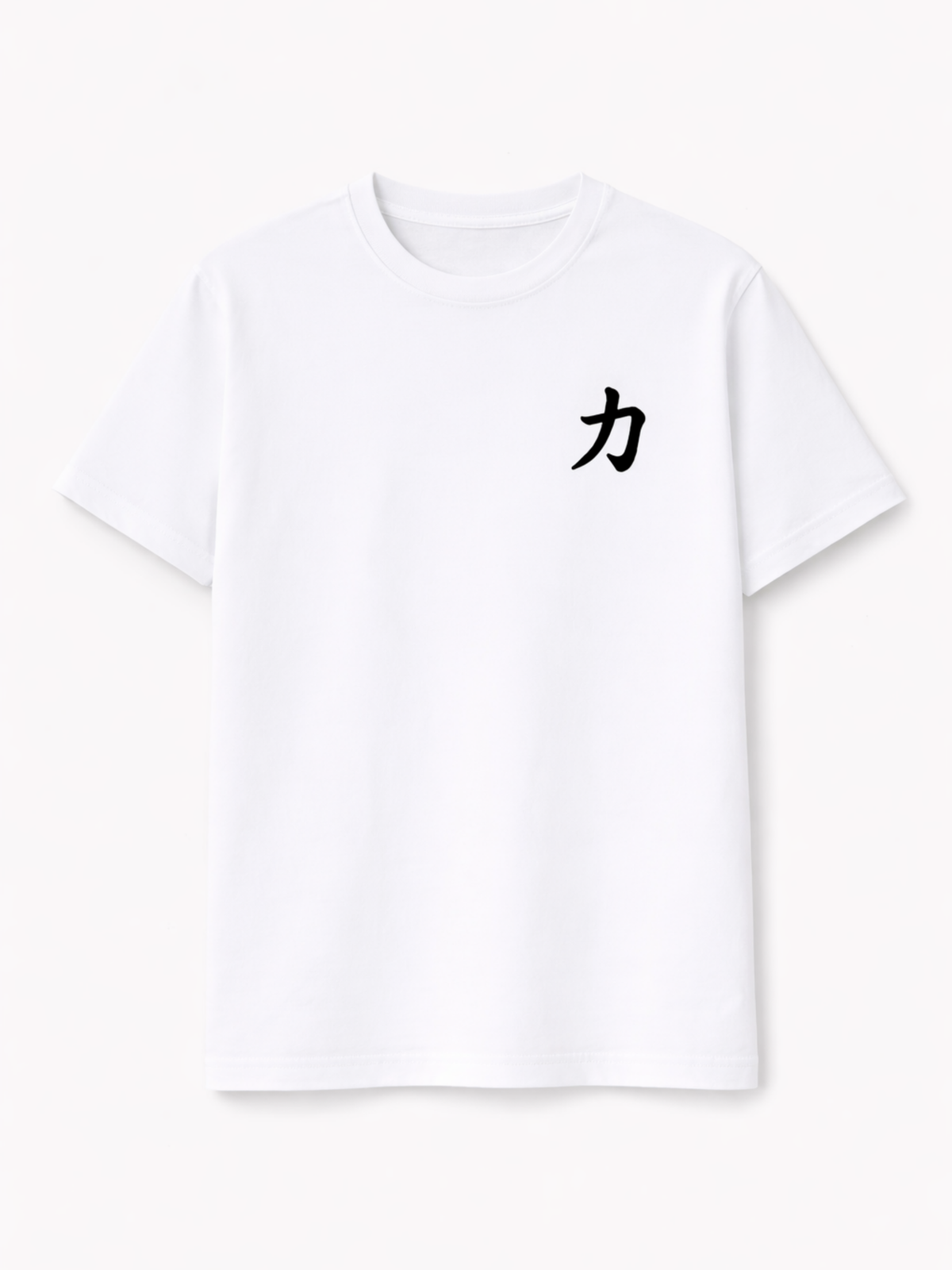White Osaka Strength 力 premium oversized tee, front view