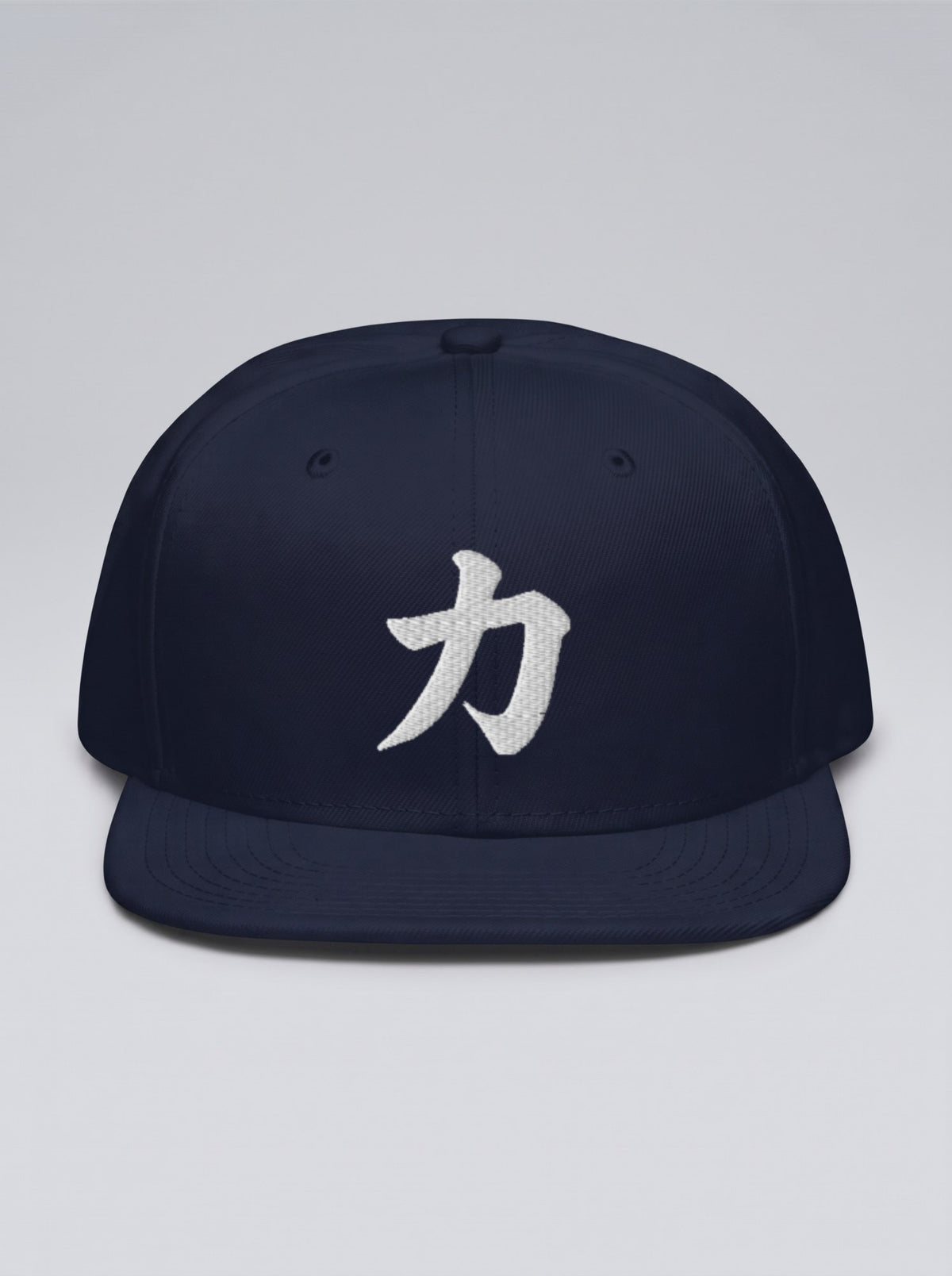 Osaka Chikara 力 Fude Edition snapback in navy, front view