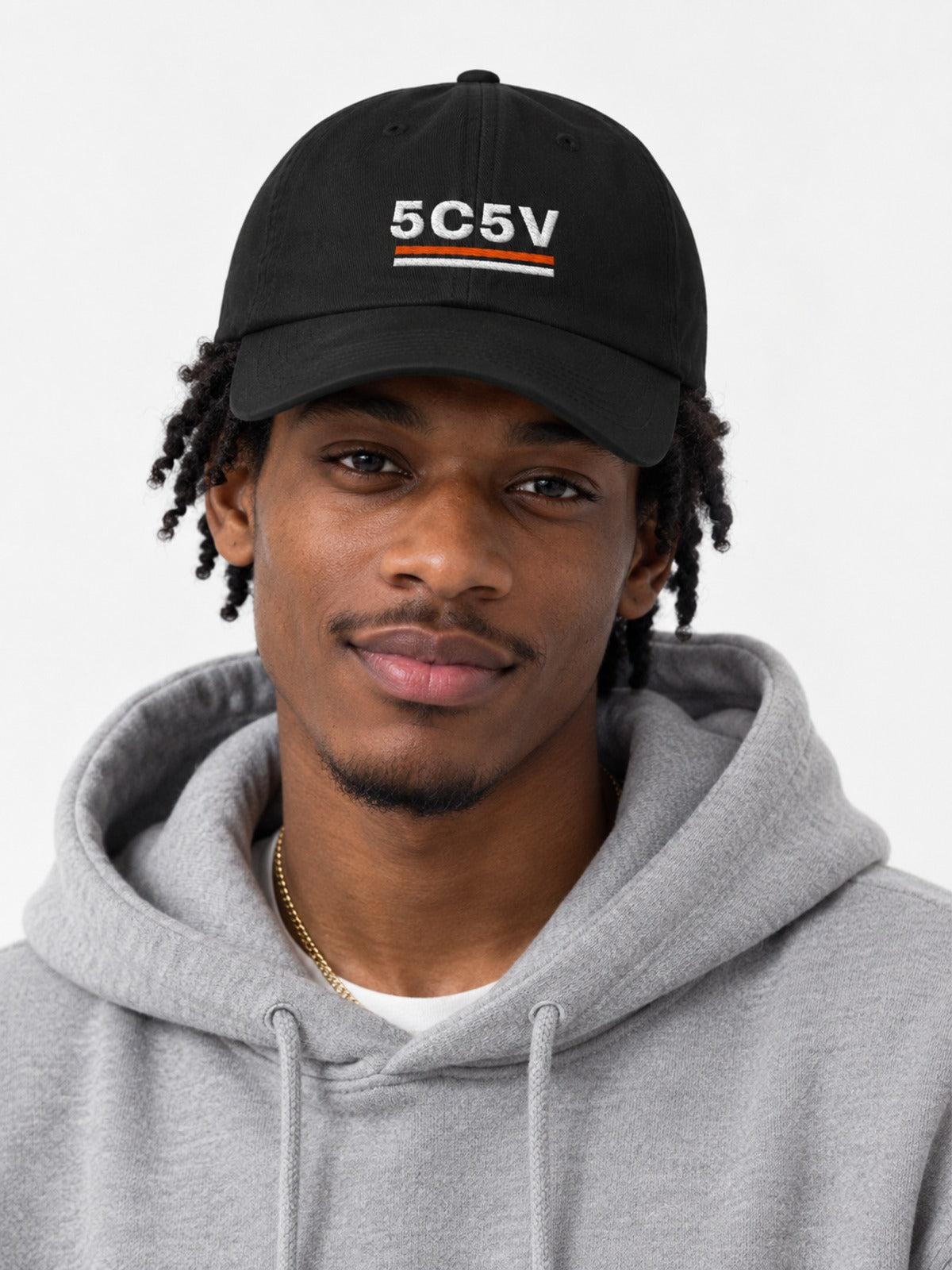 Kasetto カセット Colour Drop Japanese Baseball Cap in black by 5C5V, on model, front view