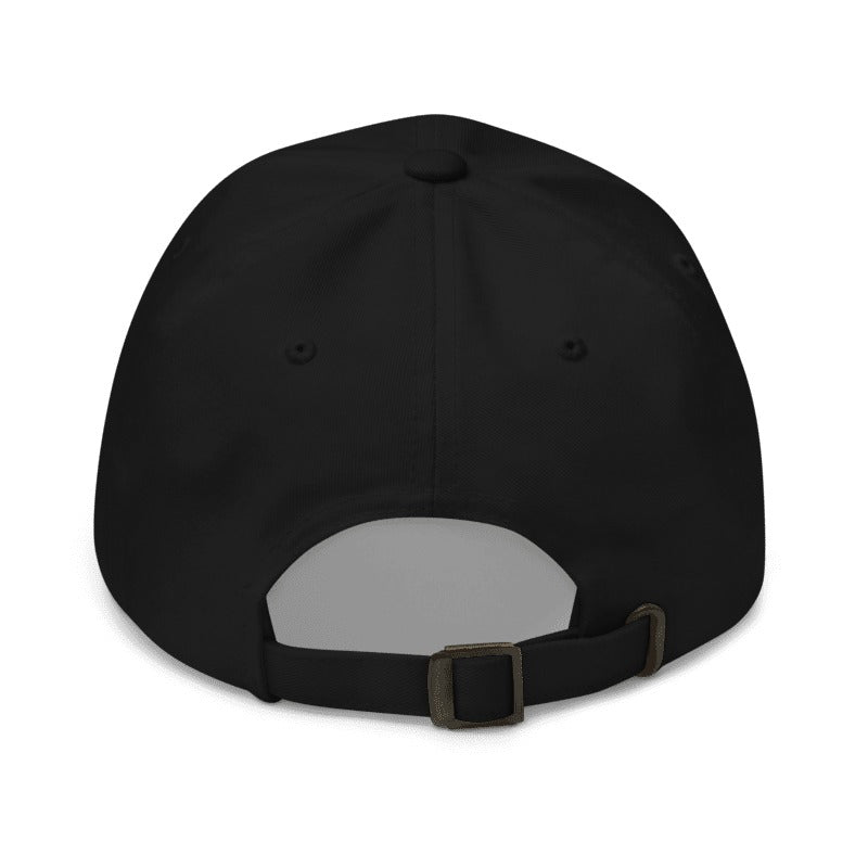 Rewind Kasetto Colour Drop Japanese baseball cap in black by 5C5V, back view with adjustable strap
