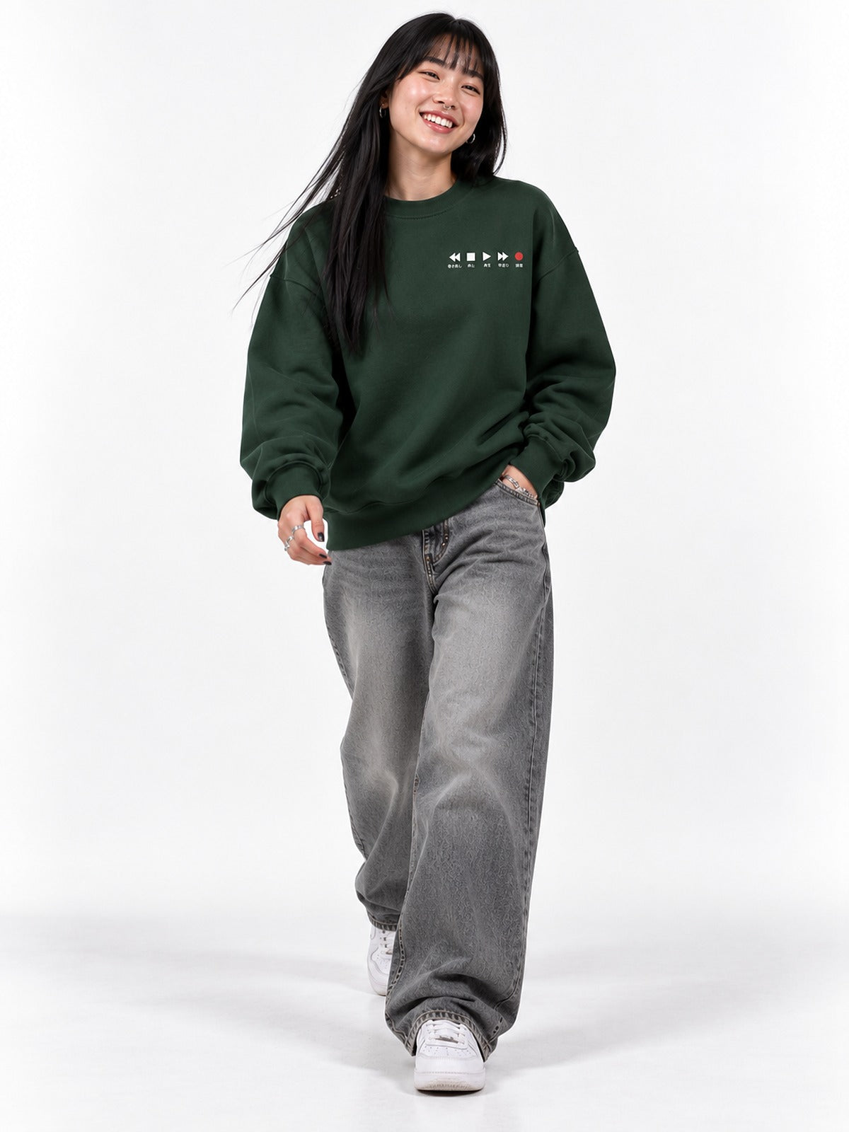 Saisei 再生 play rebirth sweatshirt forest by 5C5V, front view